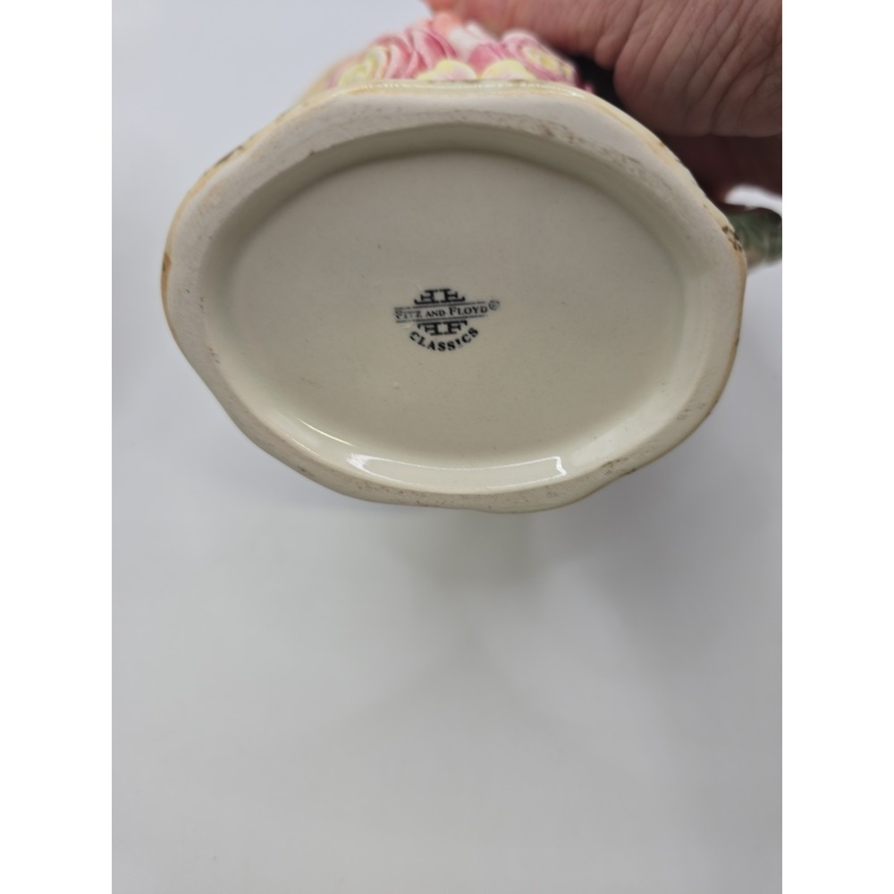FITZ AND FLOYD Woodland Spring Sugar Bowl & Creamer Set w/lid & spoon - Picture 10 of 13